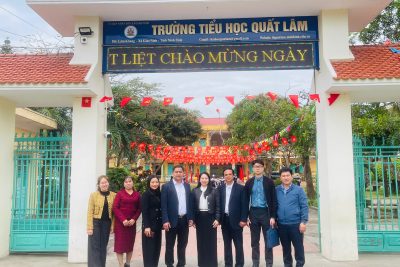 TRƯỜNG TIỂU HỌC QUẤT LÂM ĐÓN ĐOÀN KIỂM TRA CÔNG TÁC PHỔ CẬP GIÁO DỤC XÃ GIAO NINH VỀ KIỂM TRA CƠ SỞ VẬT CHẤT.