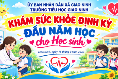 TRƯỜNG TH GIAO NINH KHÁM SỨC KHỎE ĐẦU NĂM HỌC – CÙNG EM KHỎE MẠNH, VUI ĐẾN TRƯỜNG